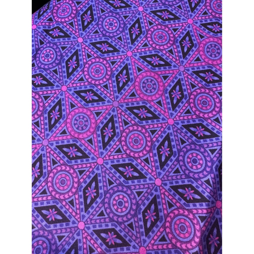 Laura Wagner Marcus Brothers Fabric 1 Yard Purple Pink Geometric Kaleidoscope